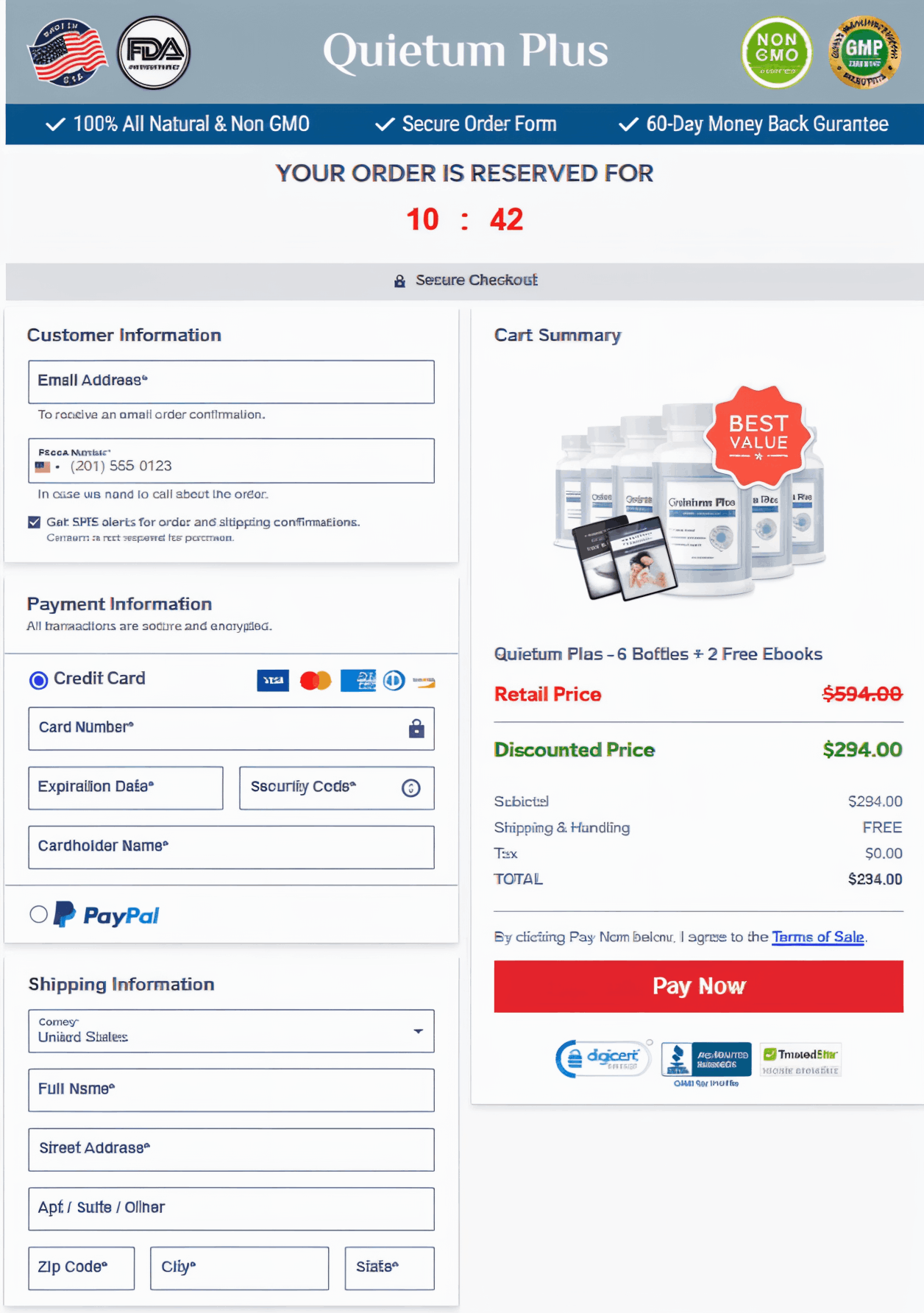 Quietum Plus Checkout